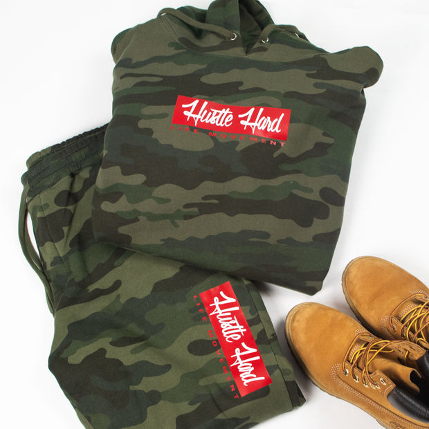 Hustle Hard Script | Camo Sweatsuit